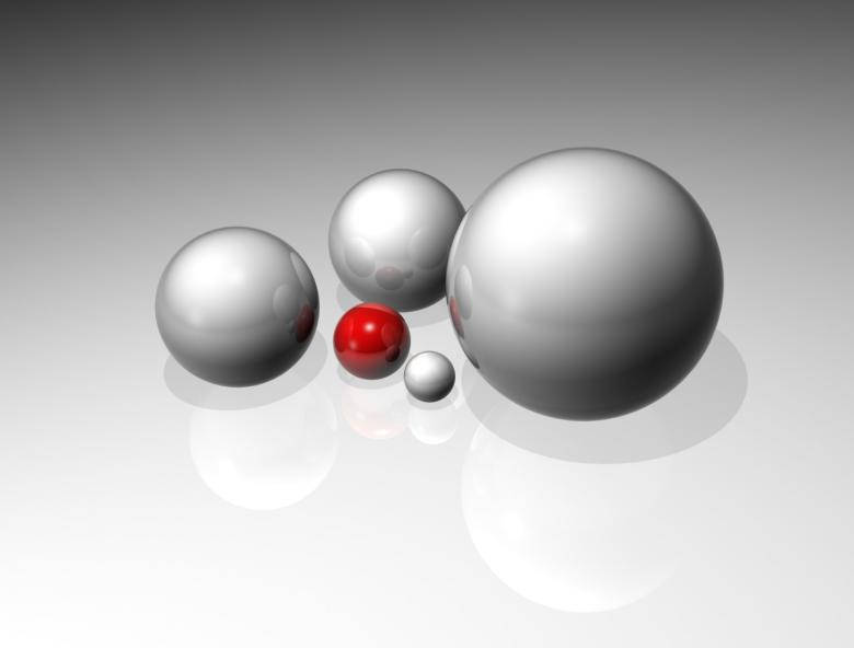 3d Red And White Spheres Background