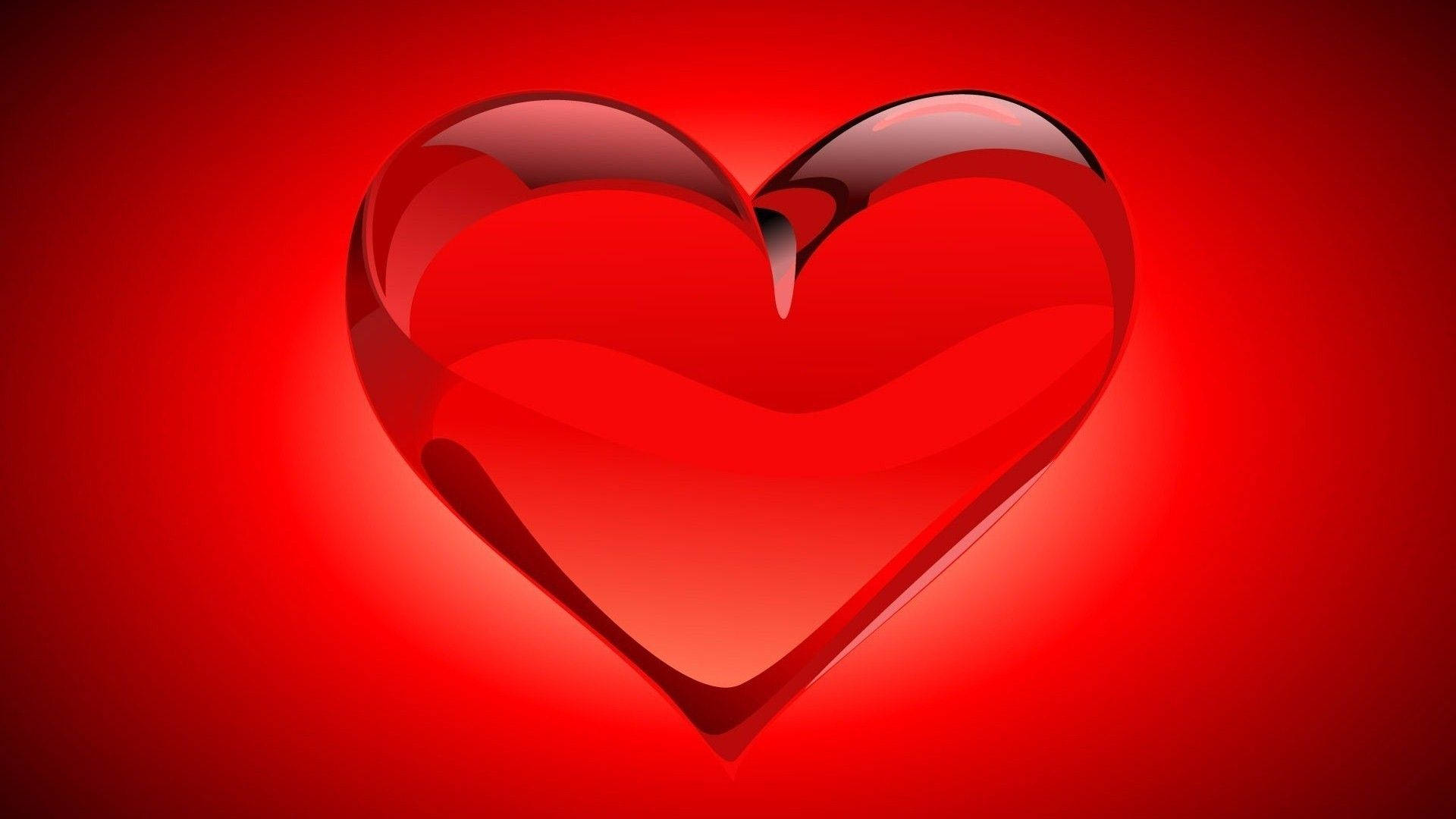 3d Red Love Heart Background