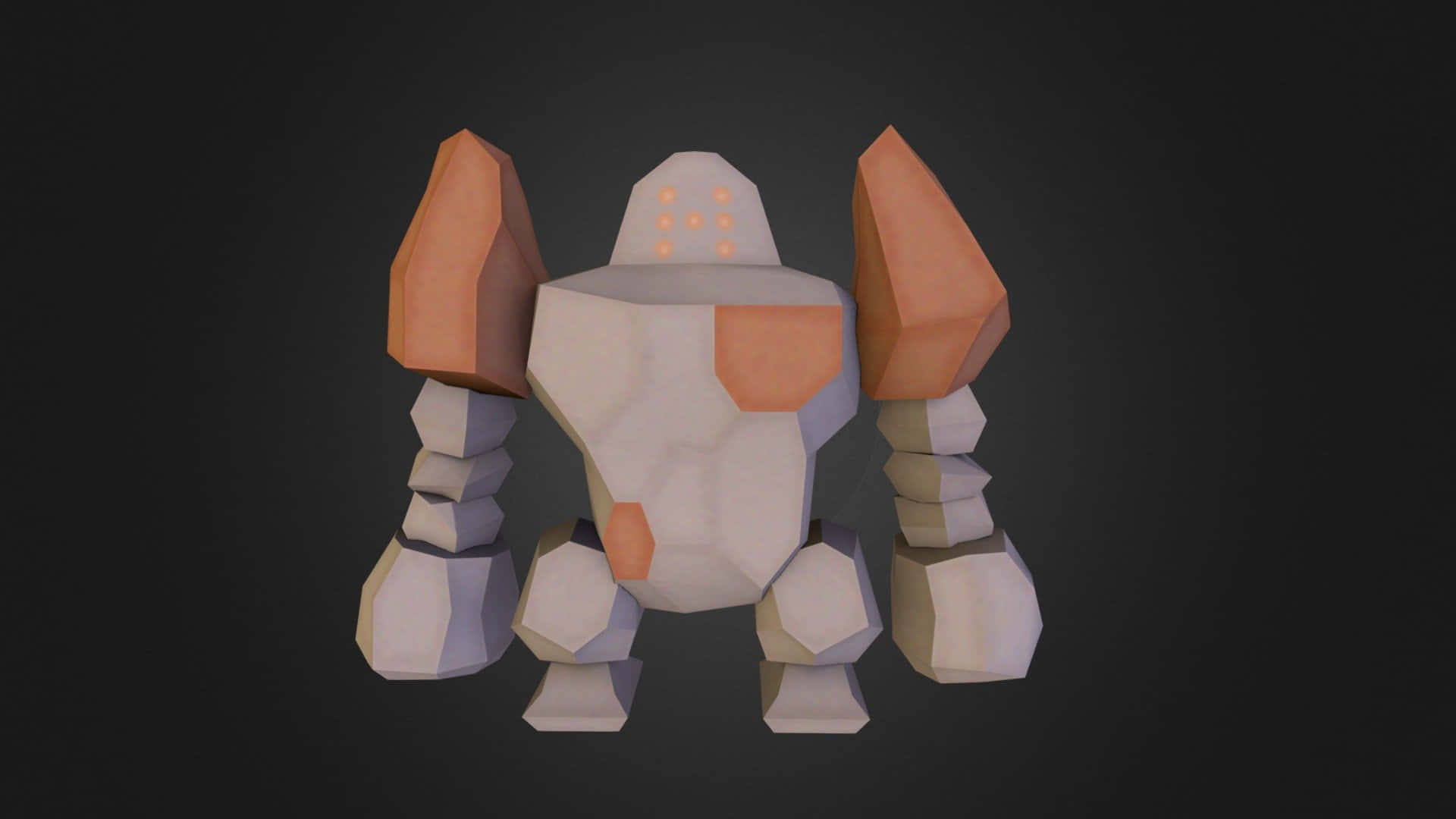 3d Regirock With Black Background
