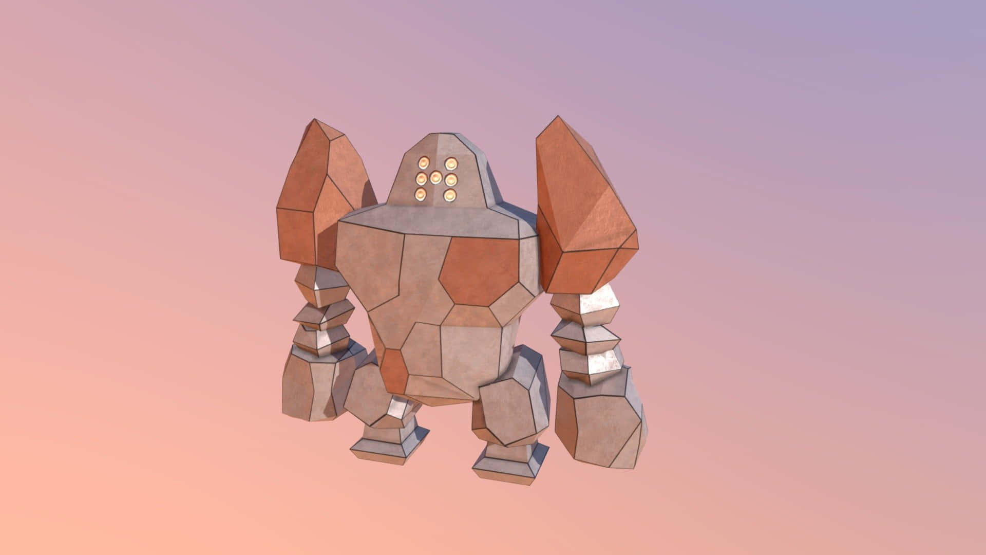 3d Regirock With Gradient Backdrop