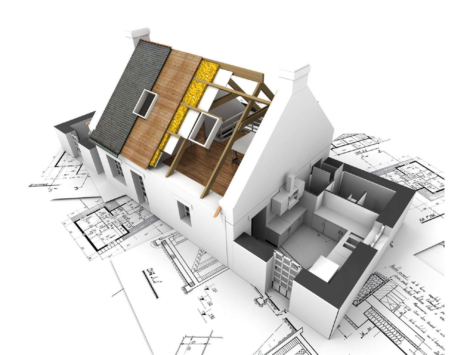 3d Residential Perspective For Construction Concept