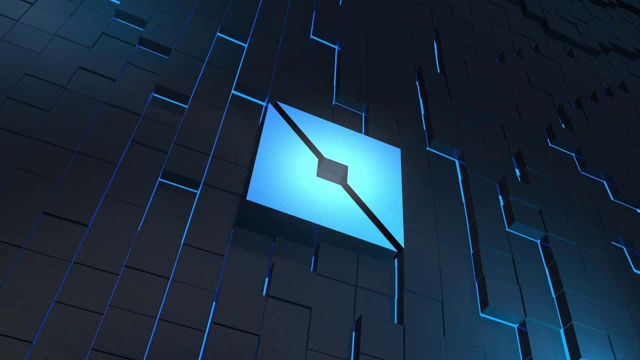 3d Roblox Blue Square Logo Background