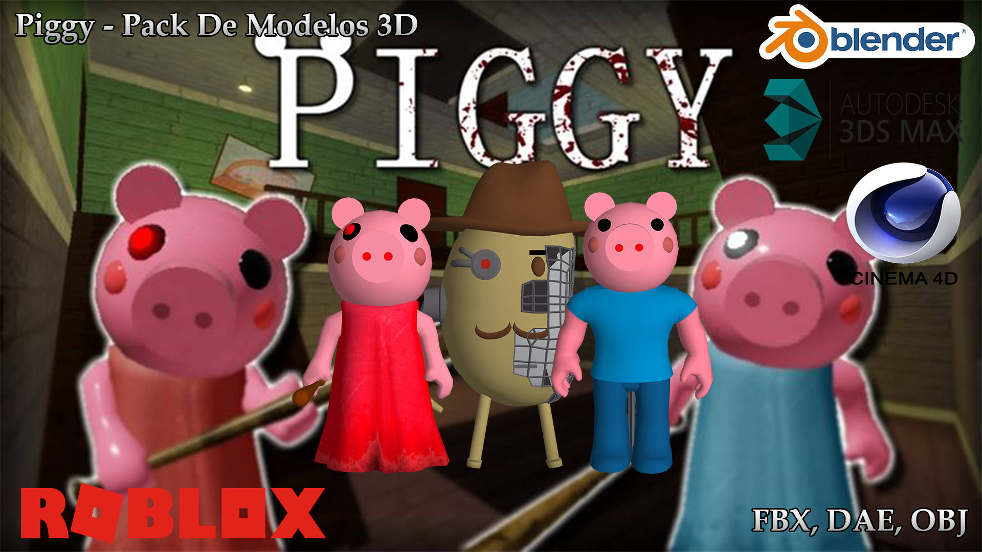 3d Roblox Piggy Background