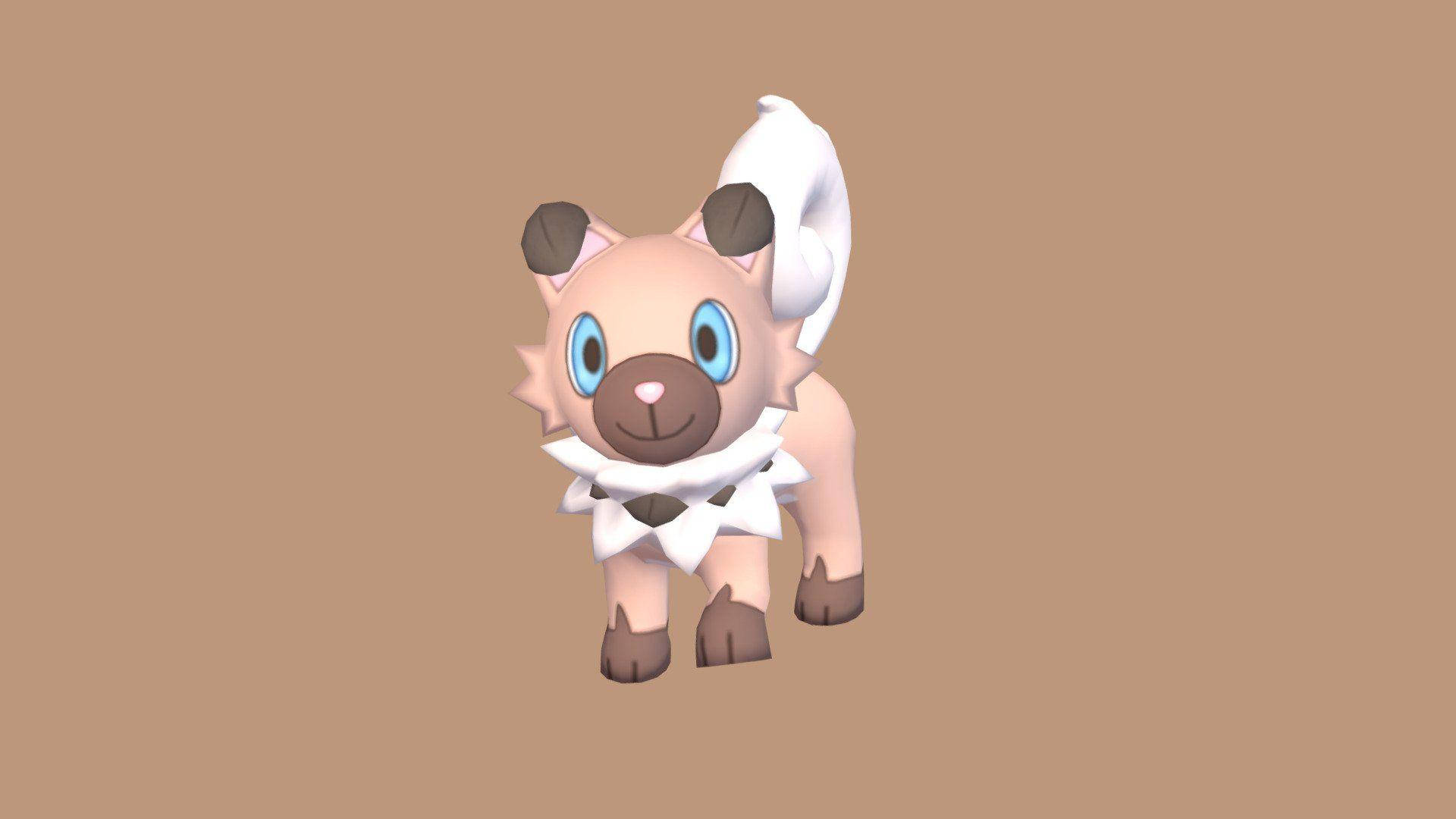 3d Rockruff On Brown