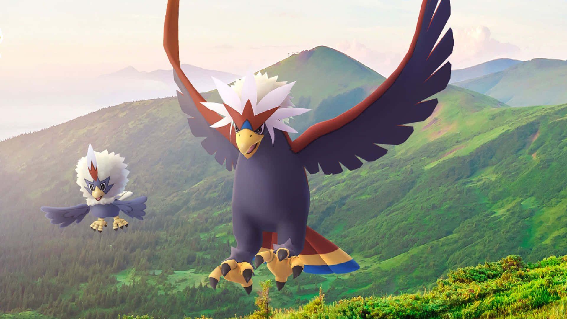 3d Rufflet And Braviary Background