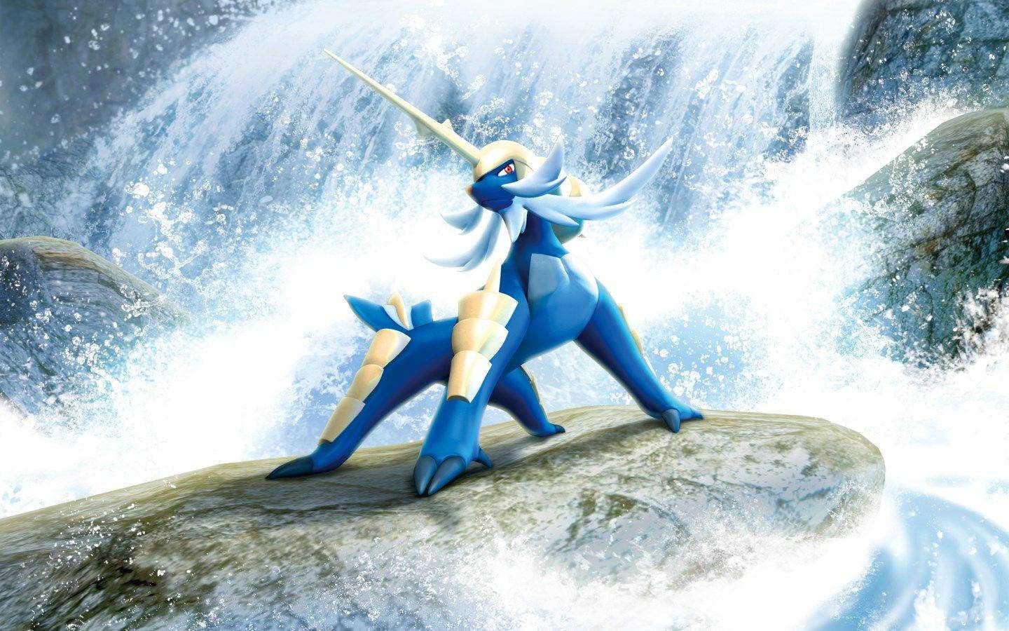 3d Samurott On A Rock Background