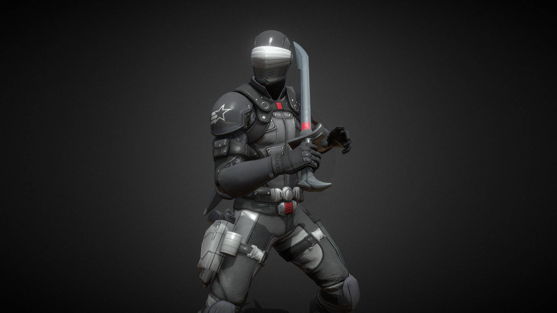 3d Snake Eyes In Gray