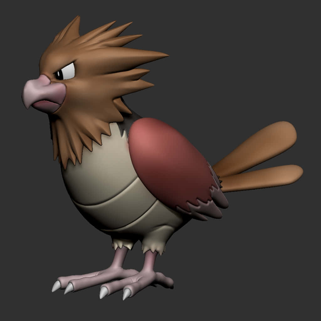 3d Spearow Pokemon With Gray Background Background