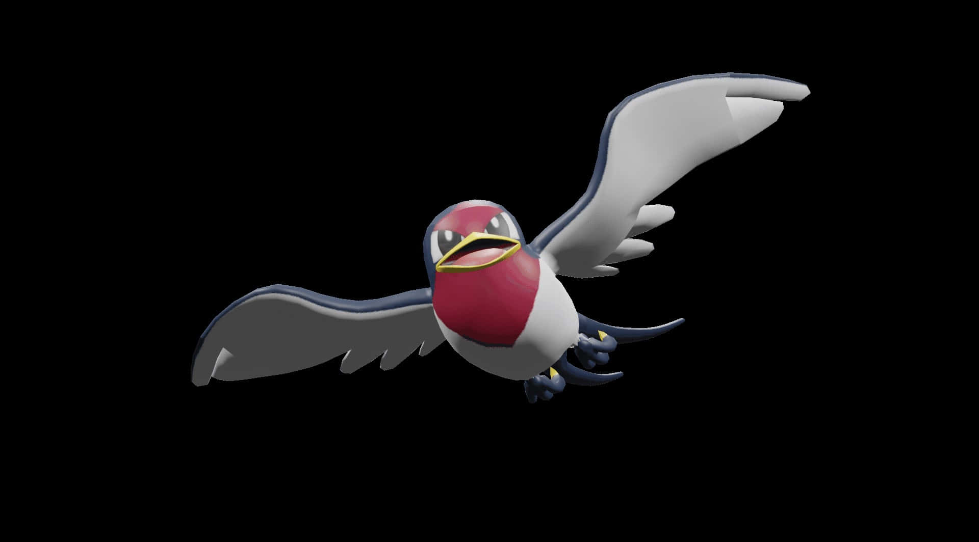 3d Taillow Flying Black Art Background