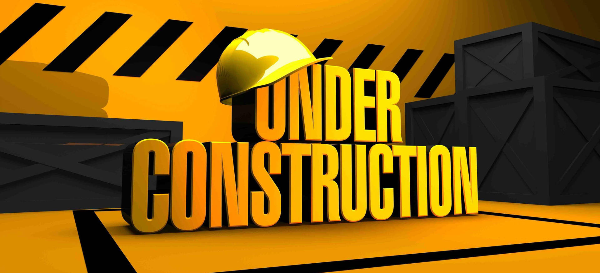 3d Under Construction With Hard Hat Background