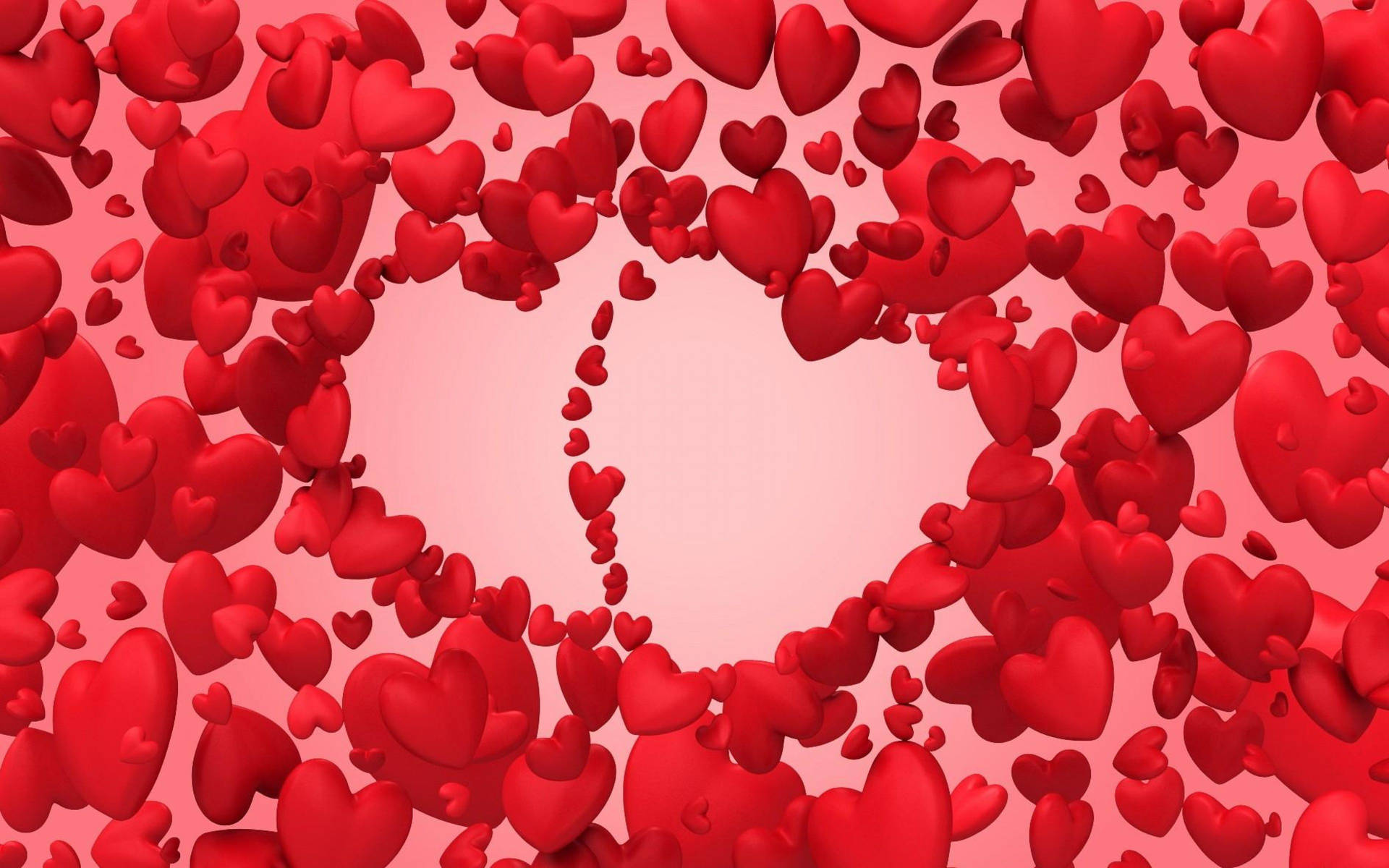 3d Valentine's Hearts Desktop Background