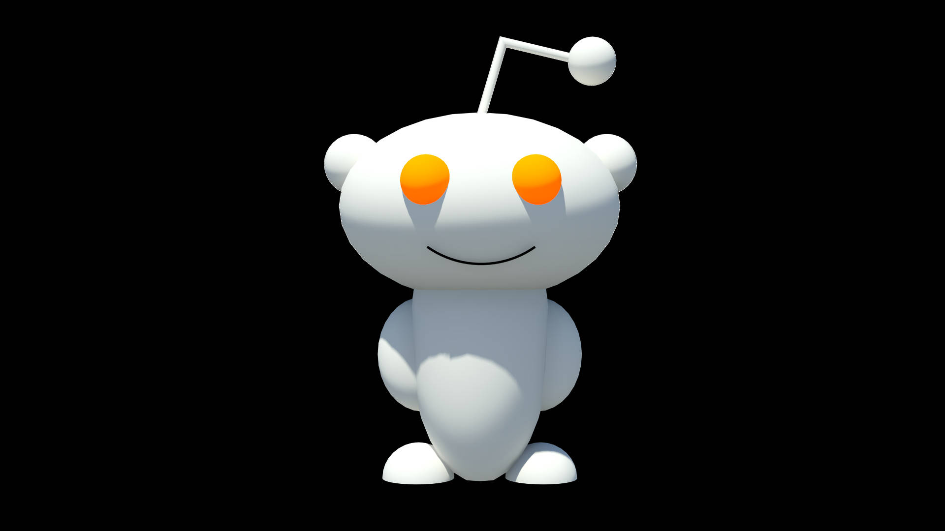 3d White Snoo Reddit Background