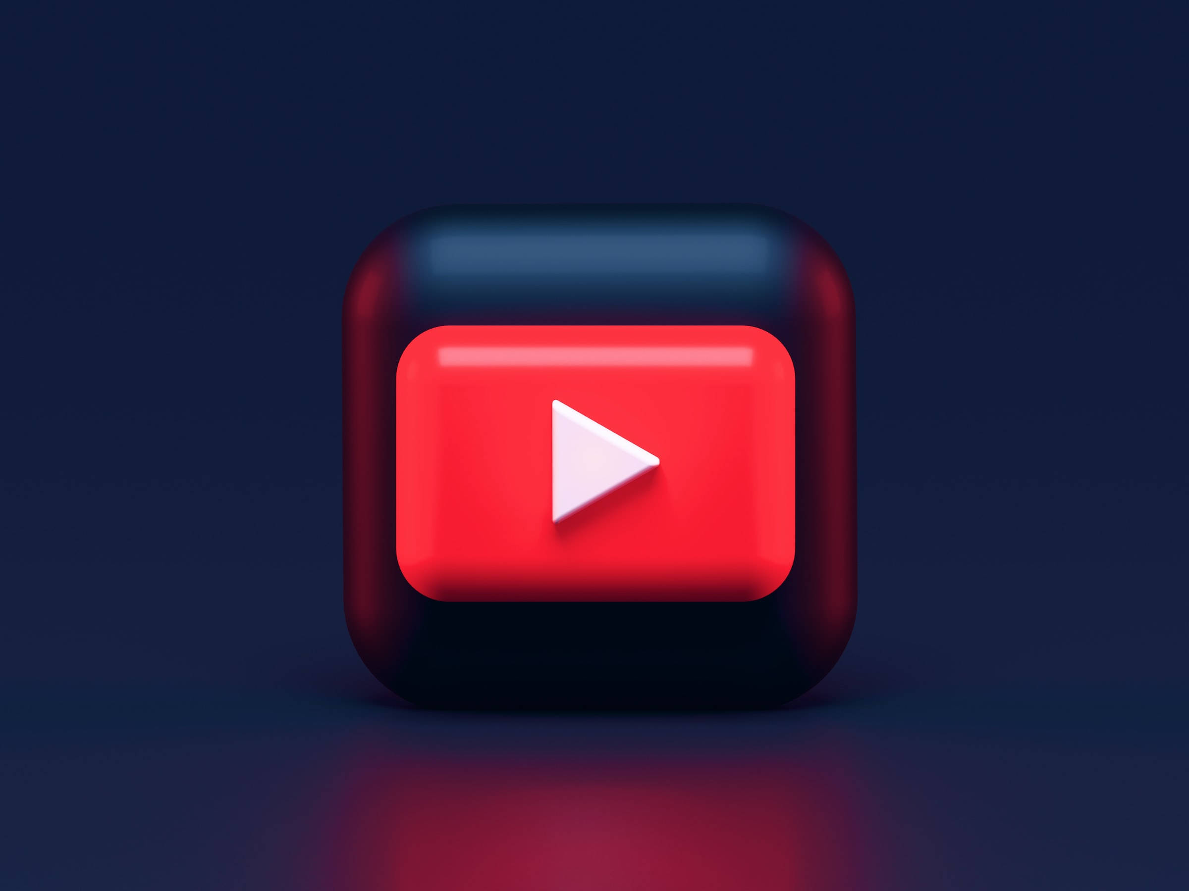 3d Youtube Cover Icon Dark Blue Background