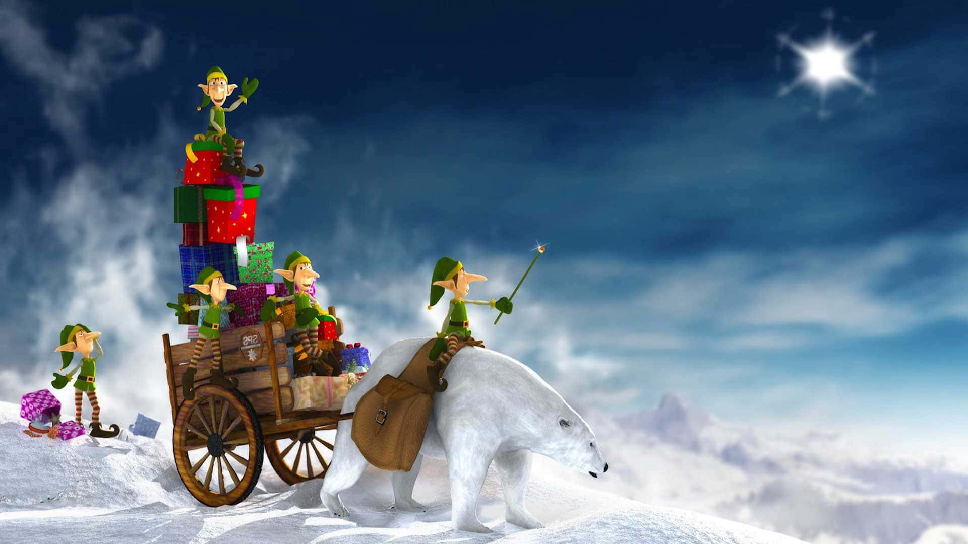 400+ Elves Hard At Work On Christmas Background