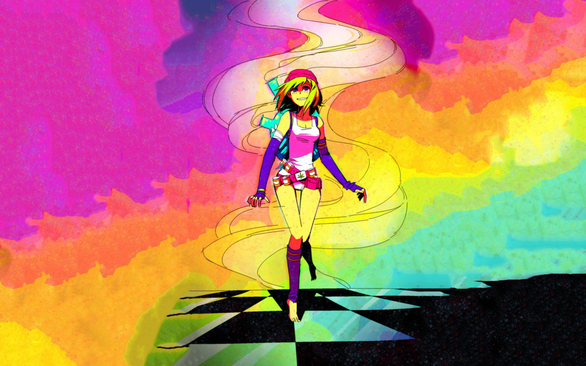 420 Cartoon Girl Rainbow