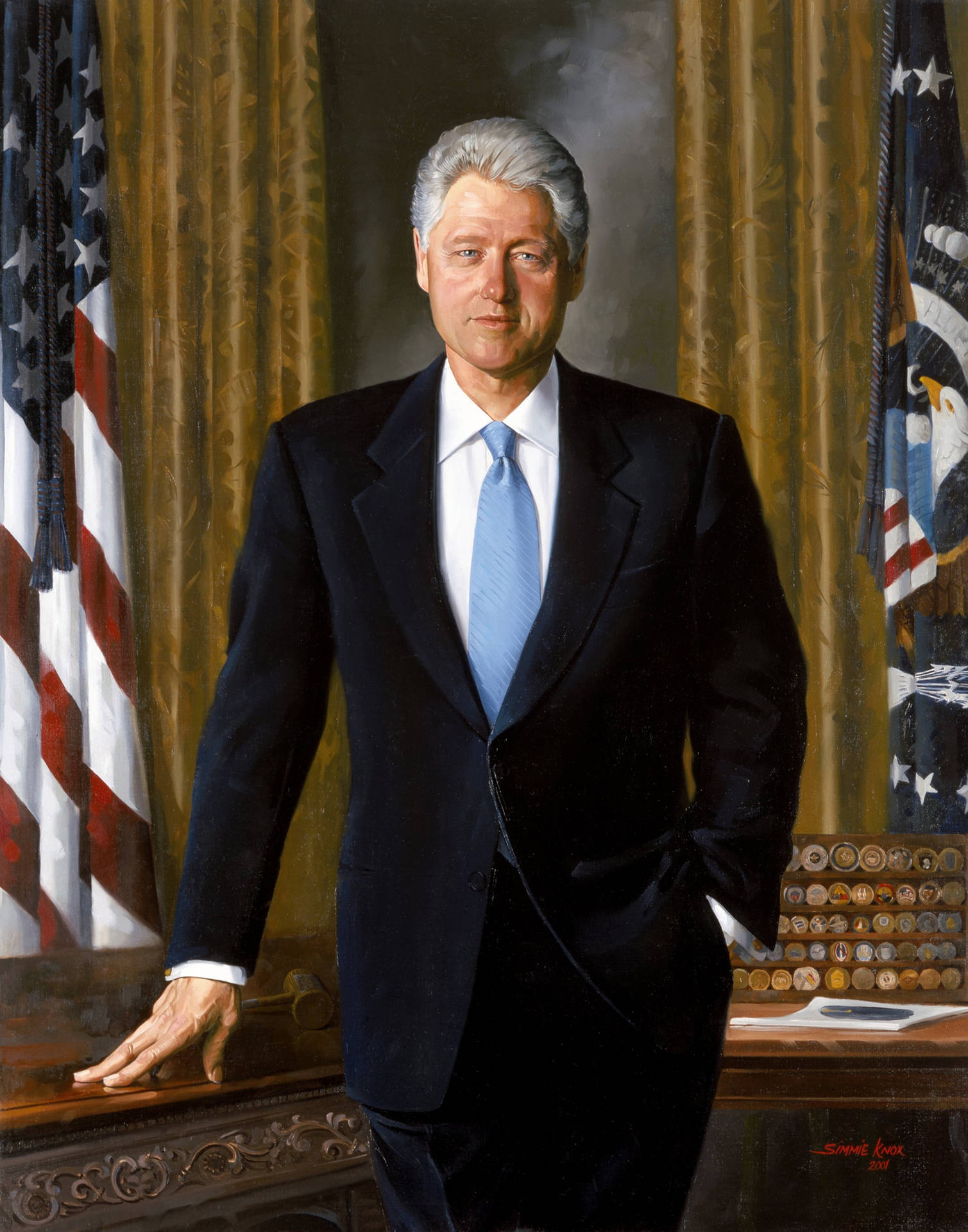 42nd President Bill Clinton In An Hd Portrait Background