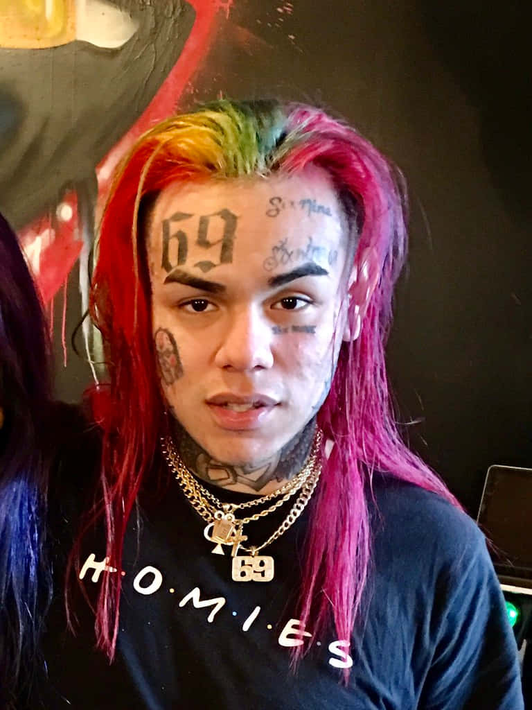 49 Rapper, 6ix9ine Busting Into The Rap Scene Background