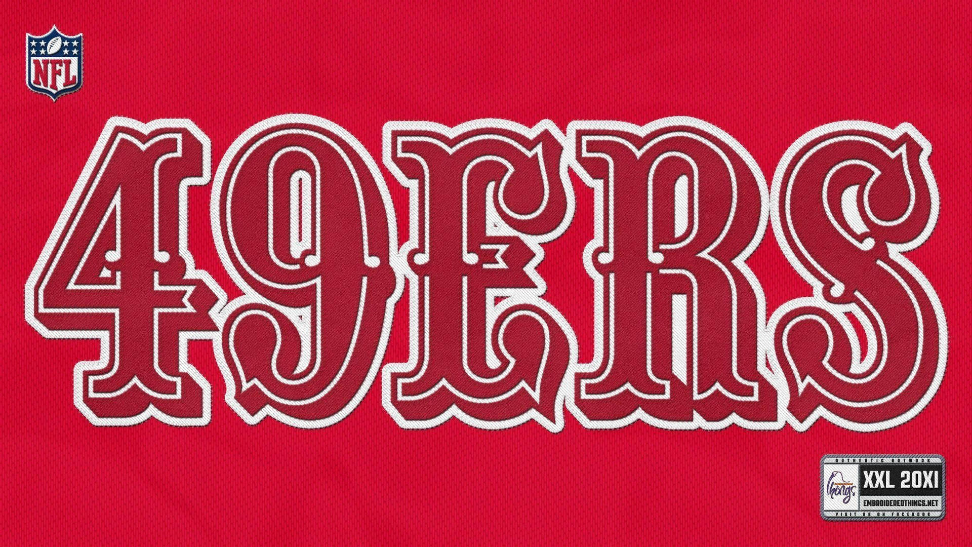 49ers Logo In Red Background