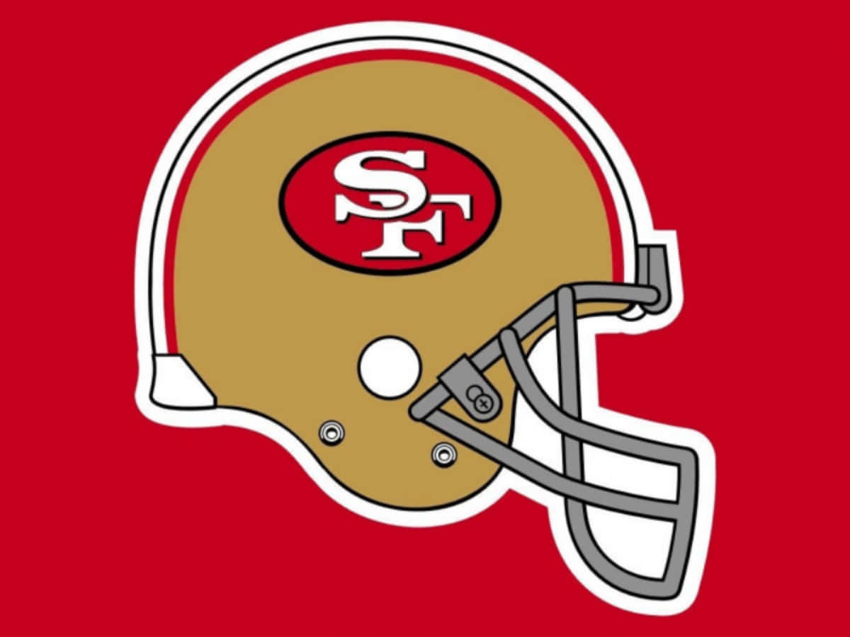 49ers Logo On Football Helmet Background