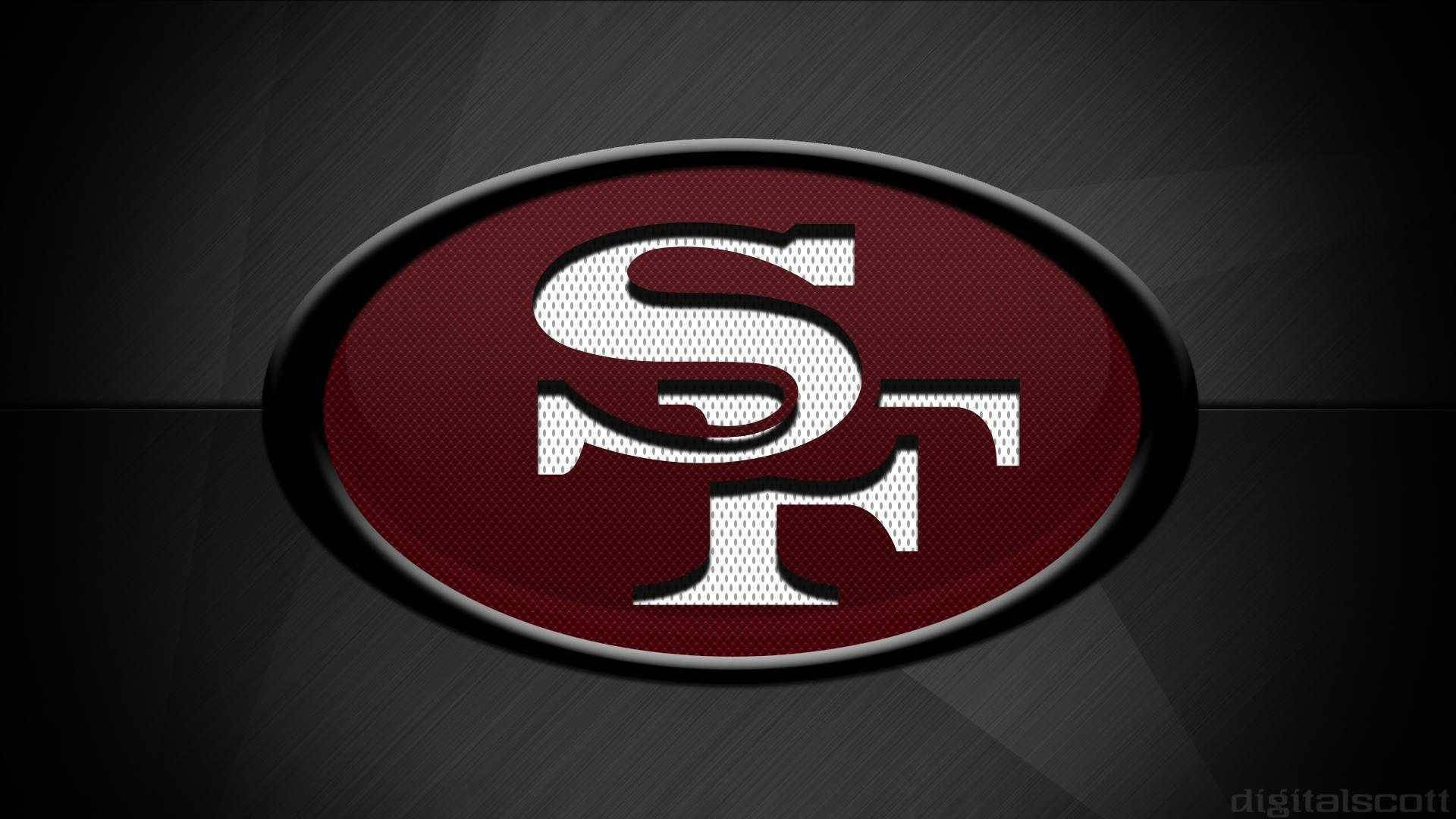 49ers Sf Logo Football Textured Background