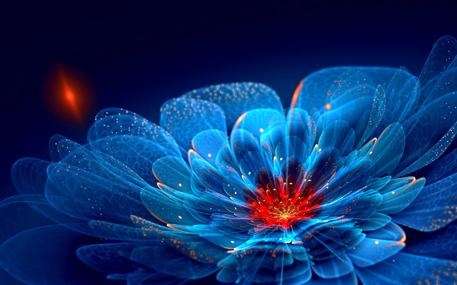 4d Blue Flower Background