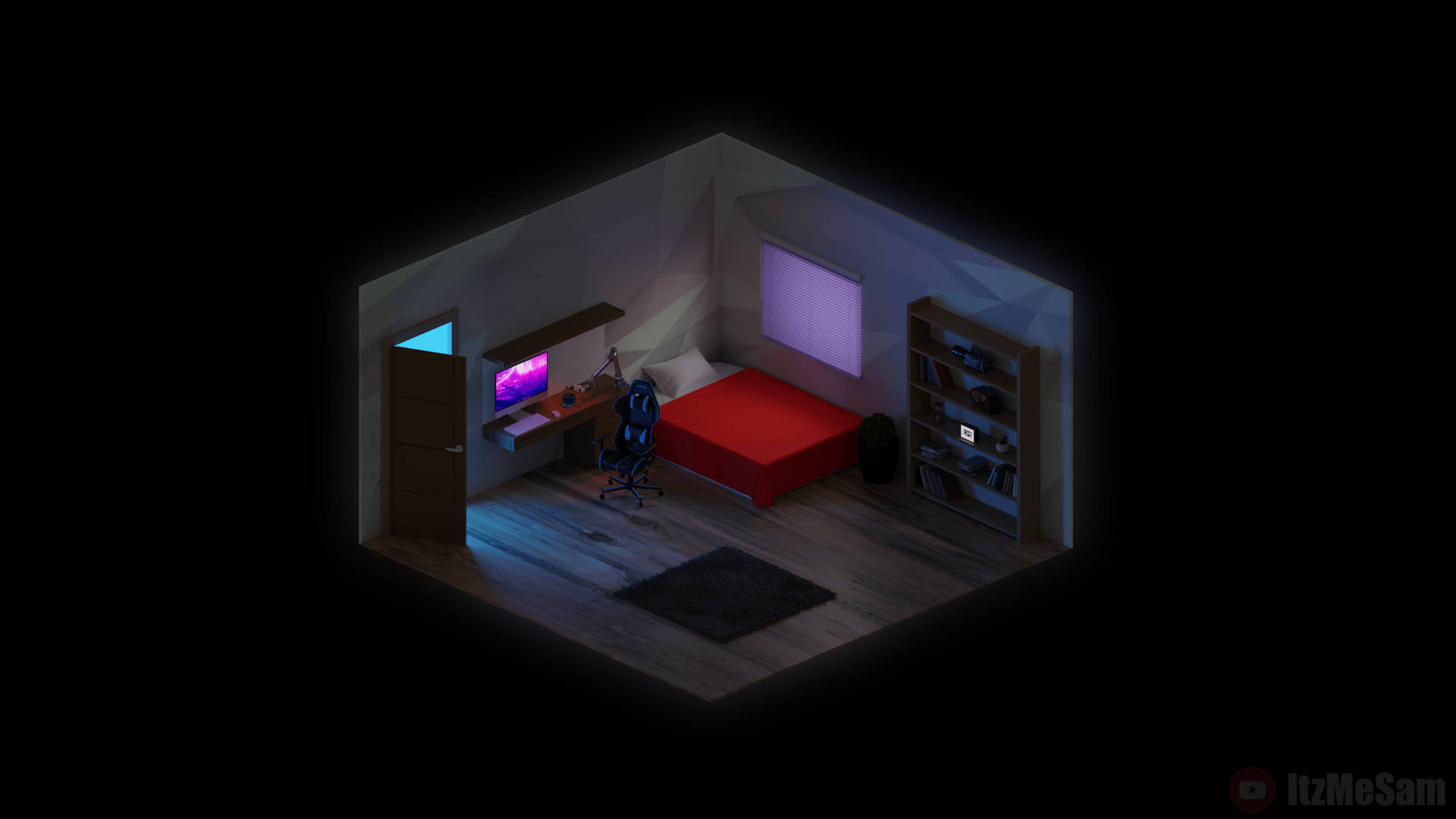 4d Holographic Bedroom Background