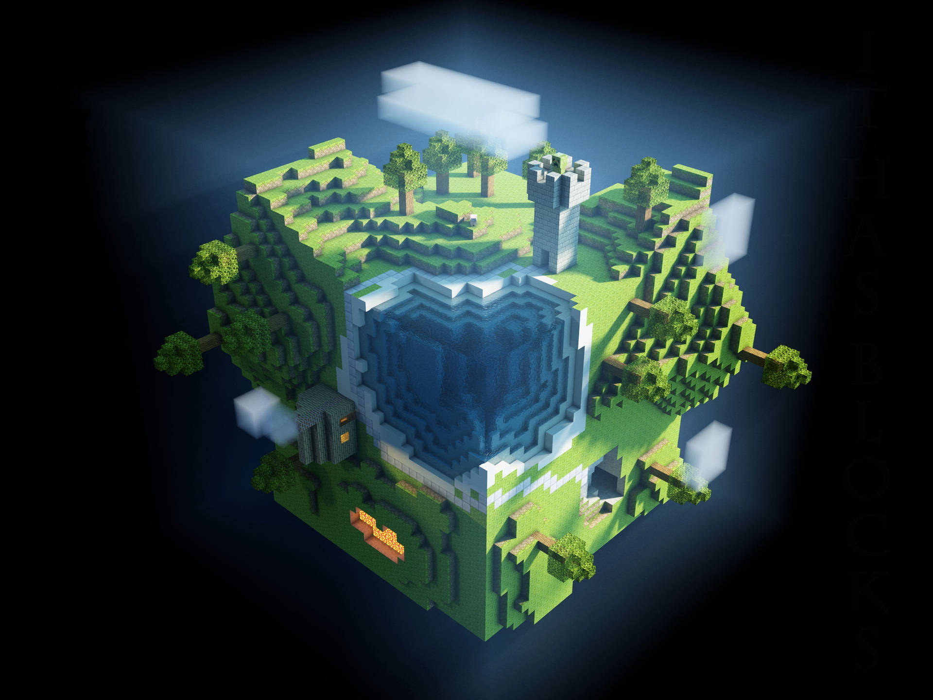 4d Minecraft Cube Background