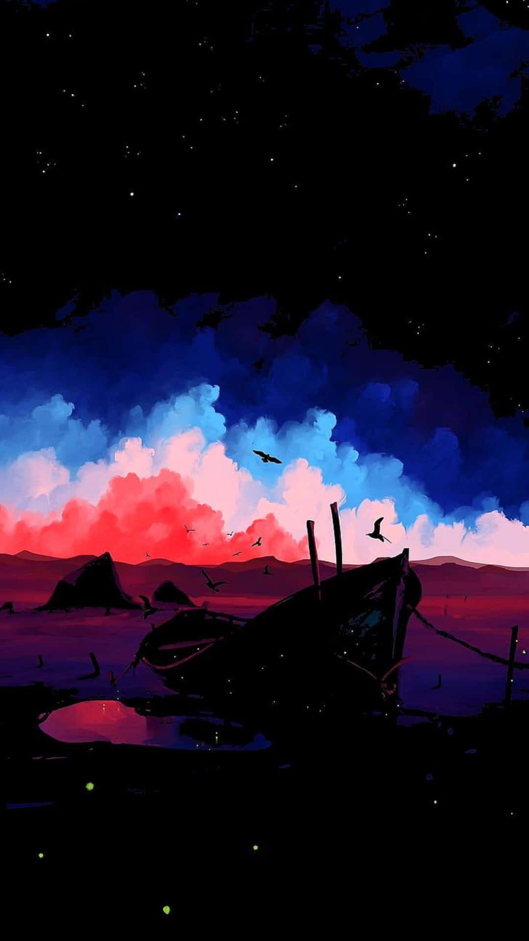 4k Amoled Phone Docked Boat Background