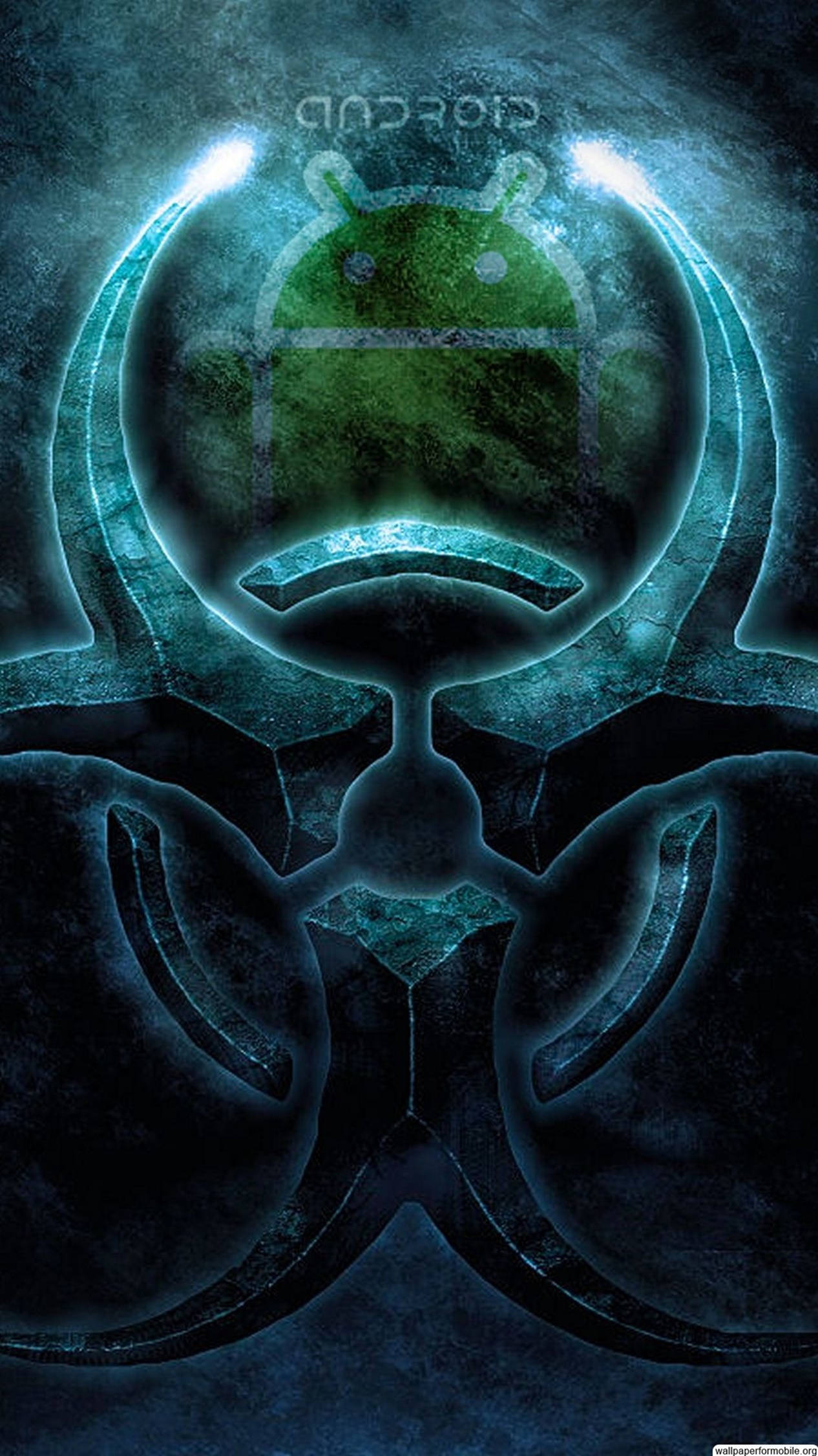 4k Android Biohazard Symbol Background