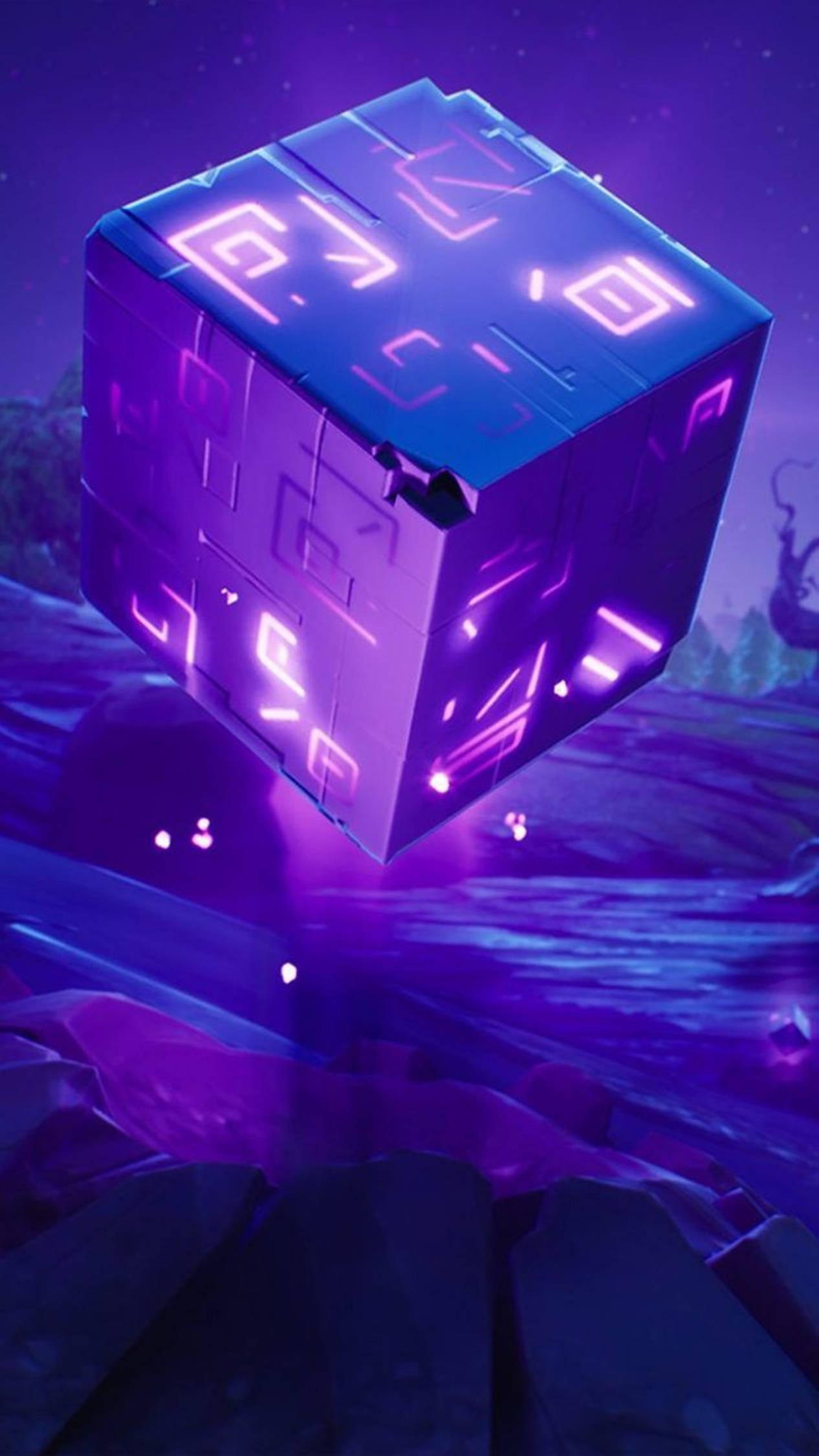 4k Android Fortnite Purple Shadow Stone Background