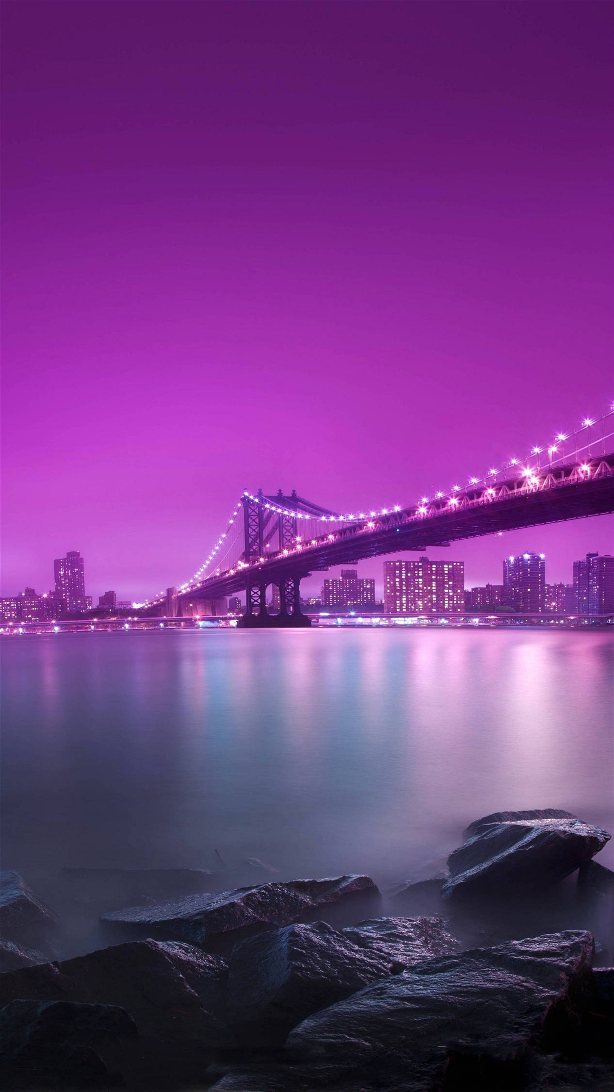 4k Android Purple Bridge Background