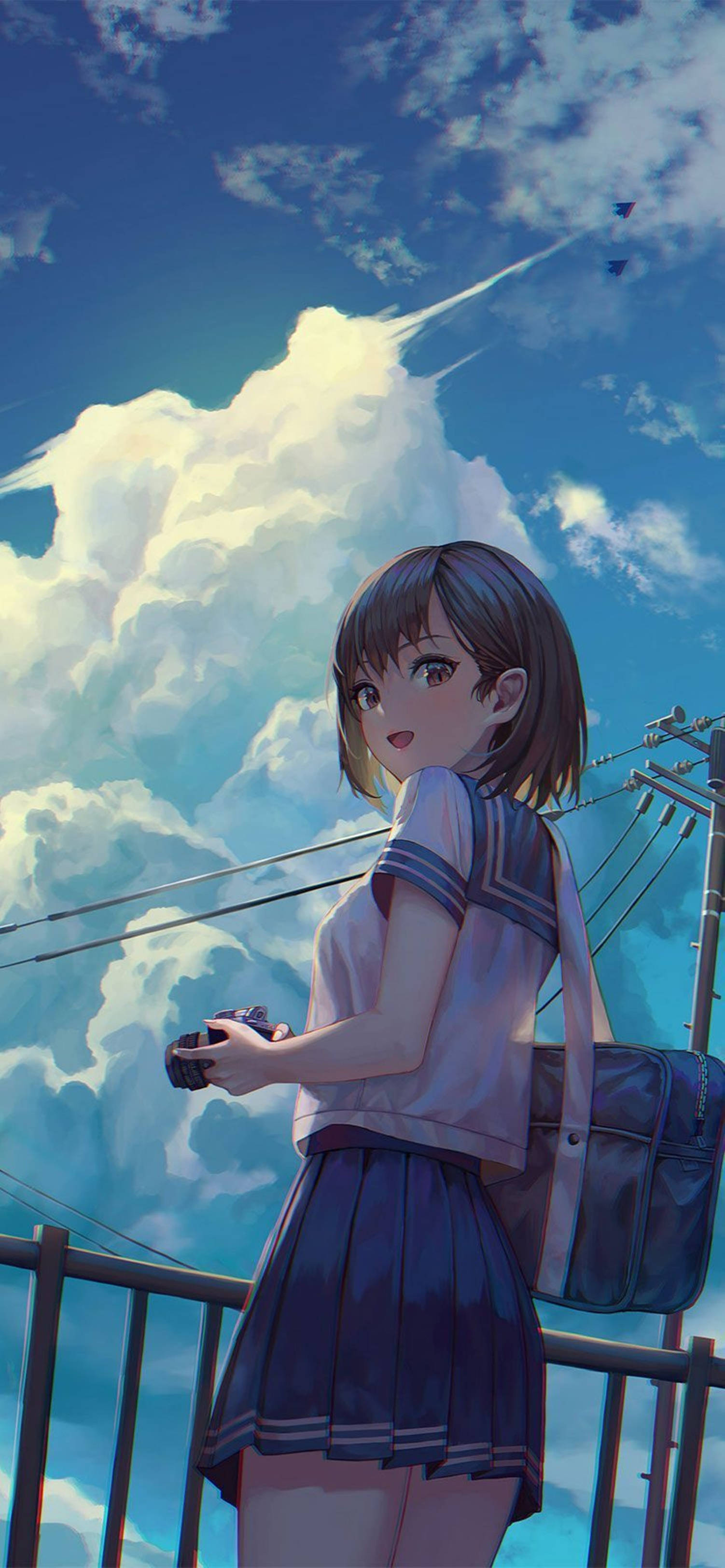 4k Anime Iphone Cute School Girl Background
