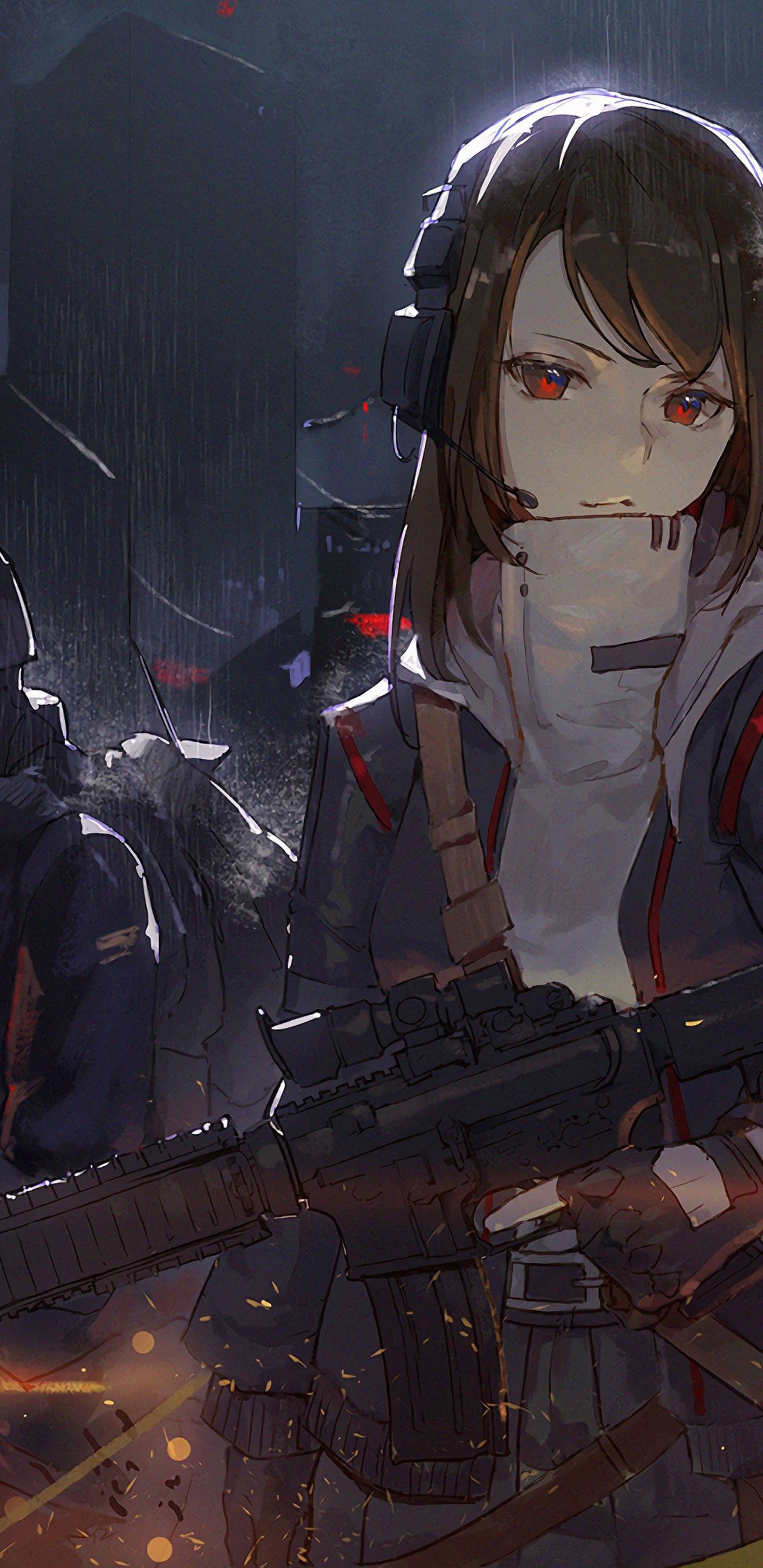 4k Anime Iphone Fierce Armed Girl Background