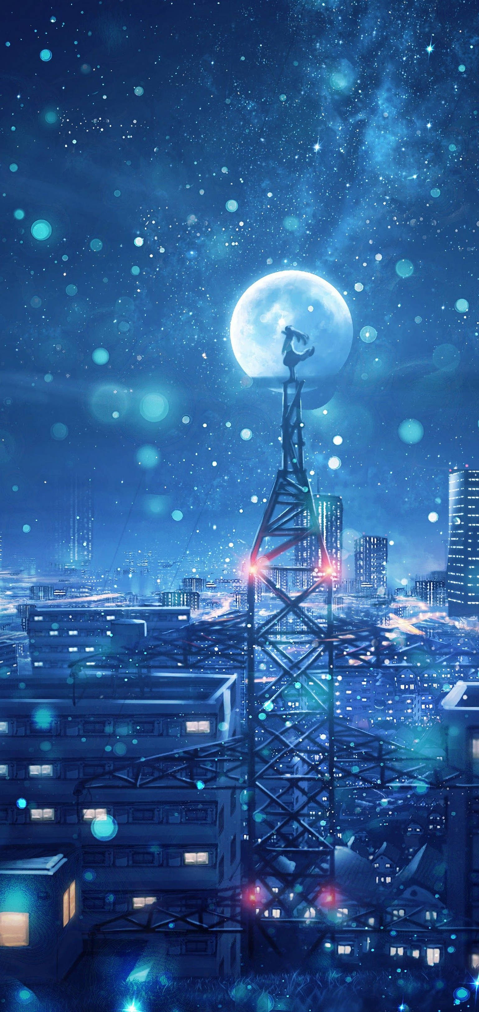 4k Anime Iphone Magical Moon Night