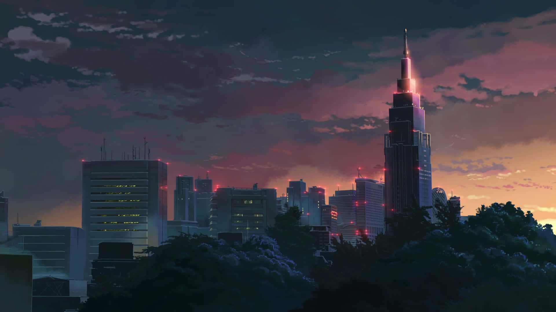 4k Anime Tokyo City Scene Background
