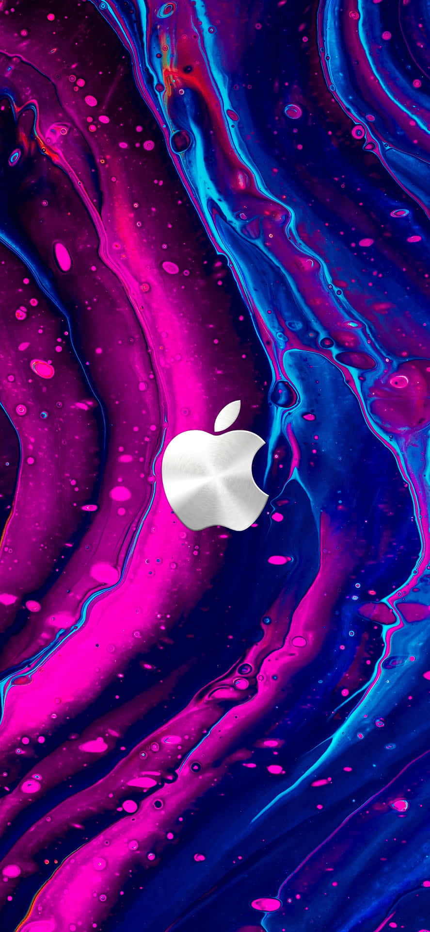 4k Apple Pink Blue Background