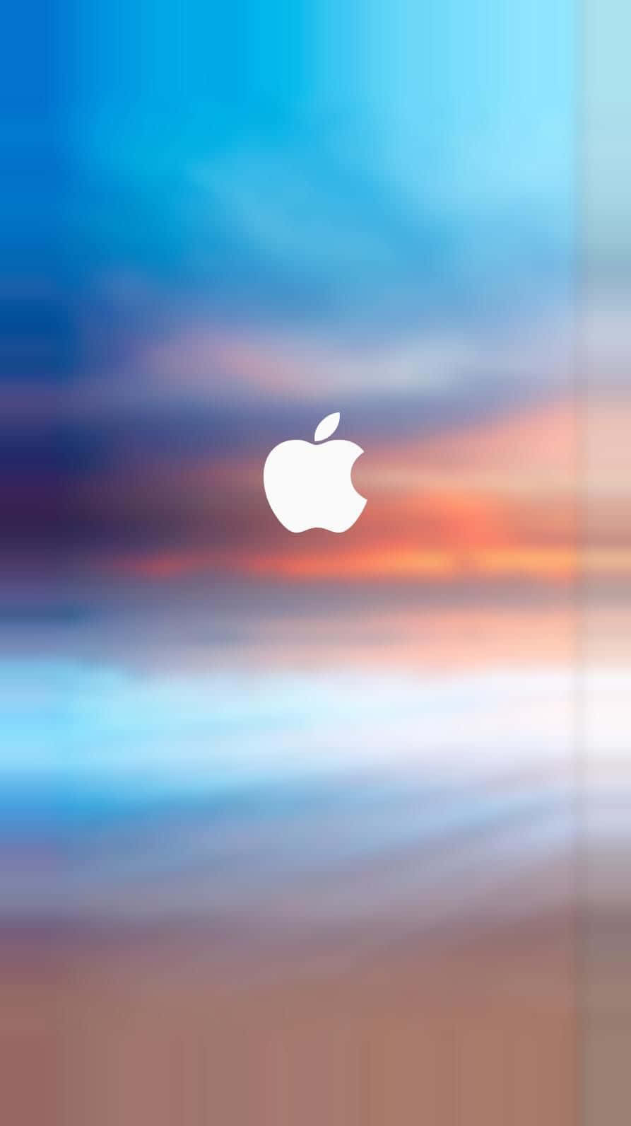 4k Apple With Beach Background