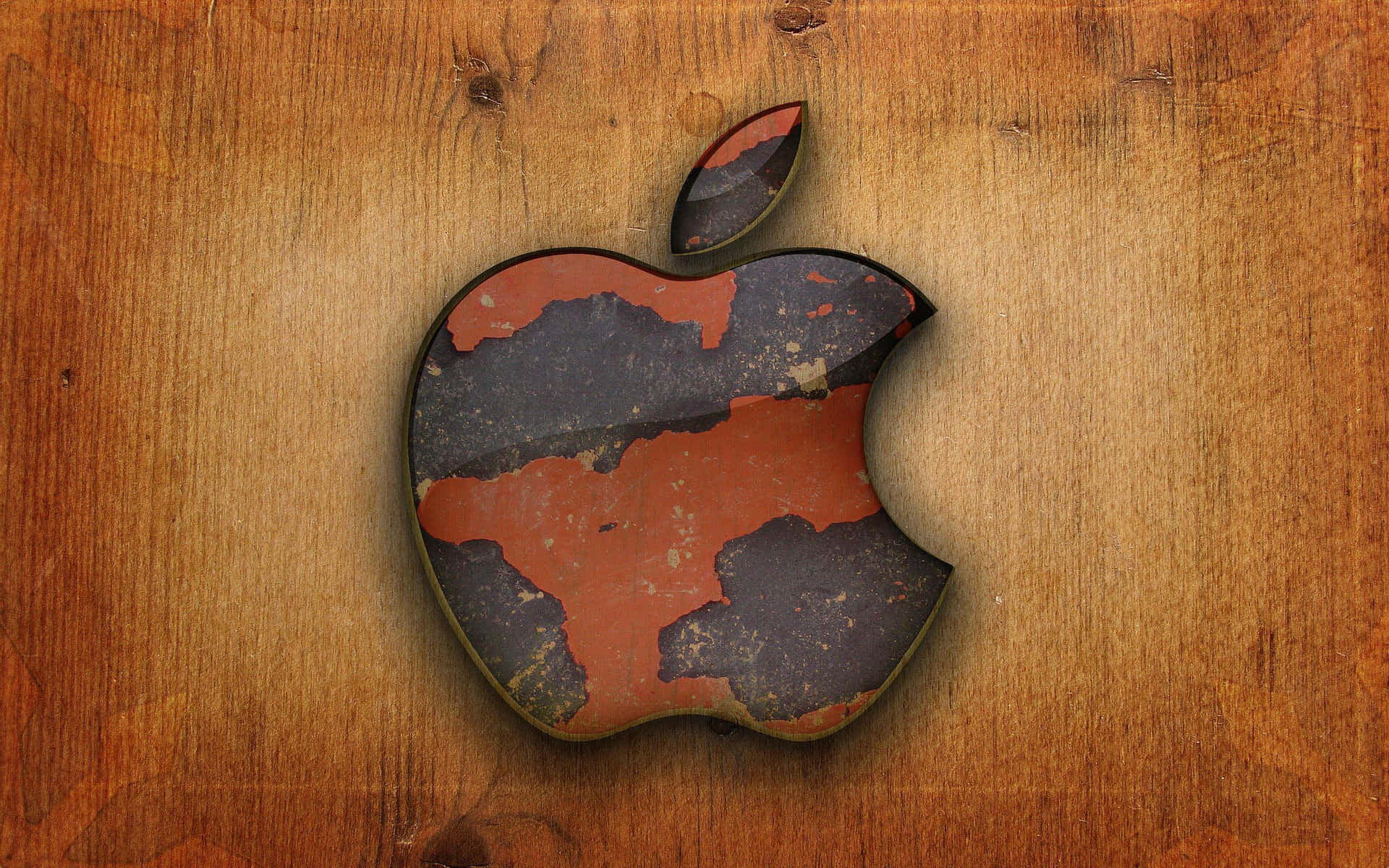 4k Apple With Brown Background