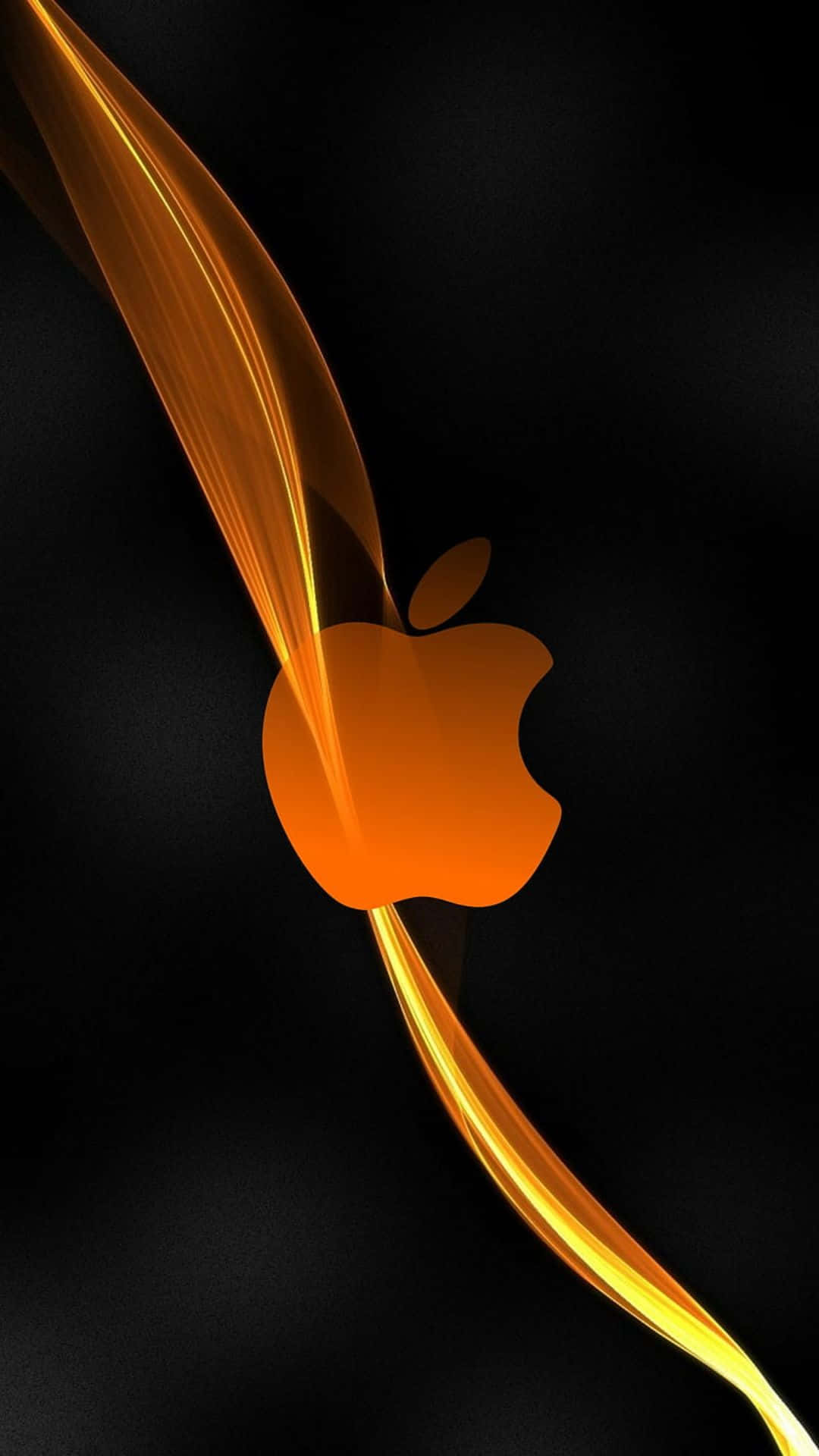 4k Apple With Orange Background