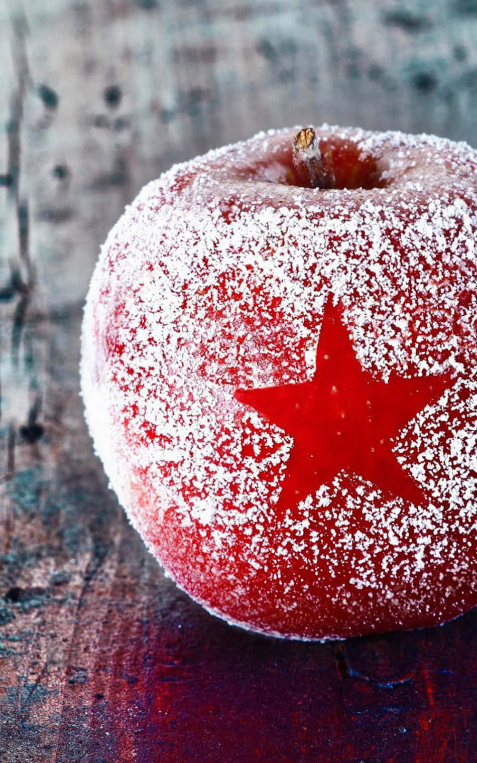 4k Apple With Star Background