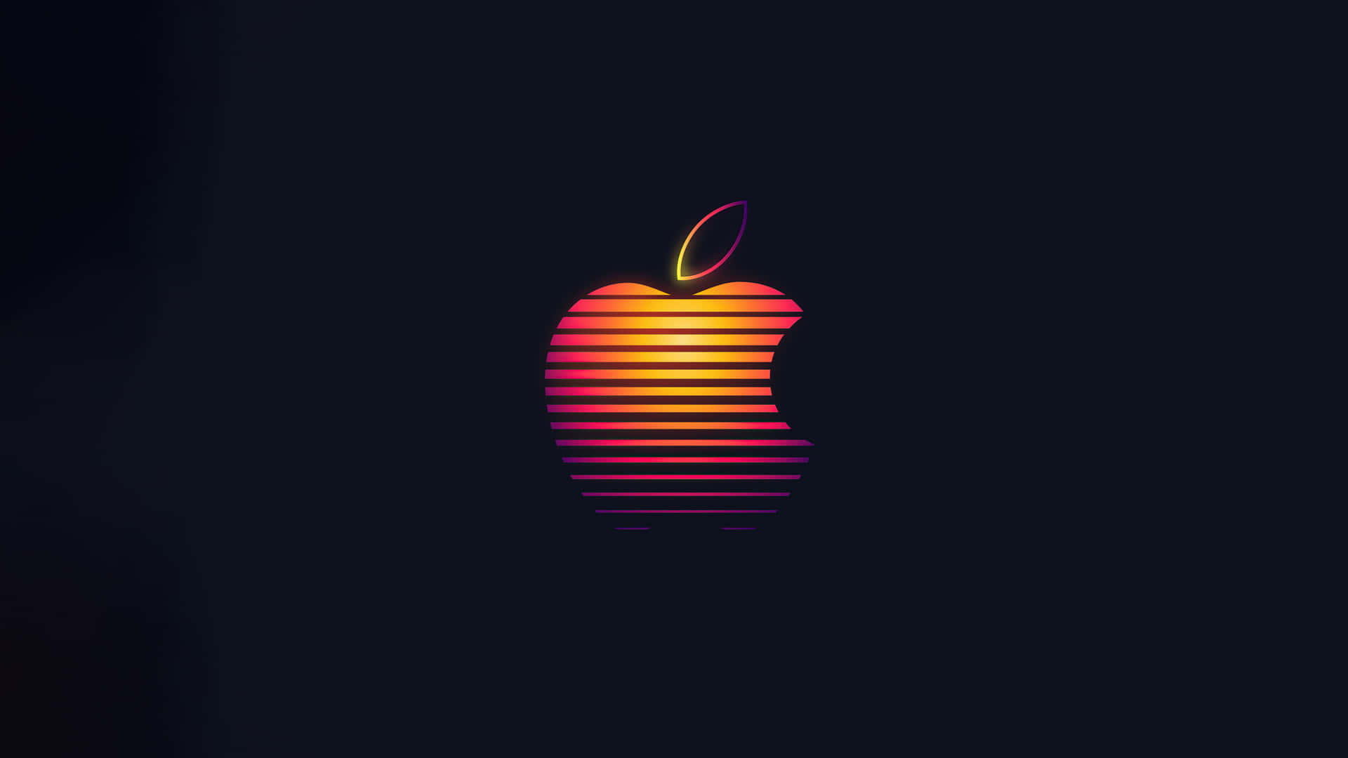 4k Apple With Stripes Background