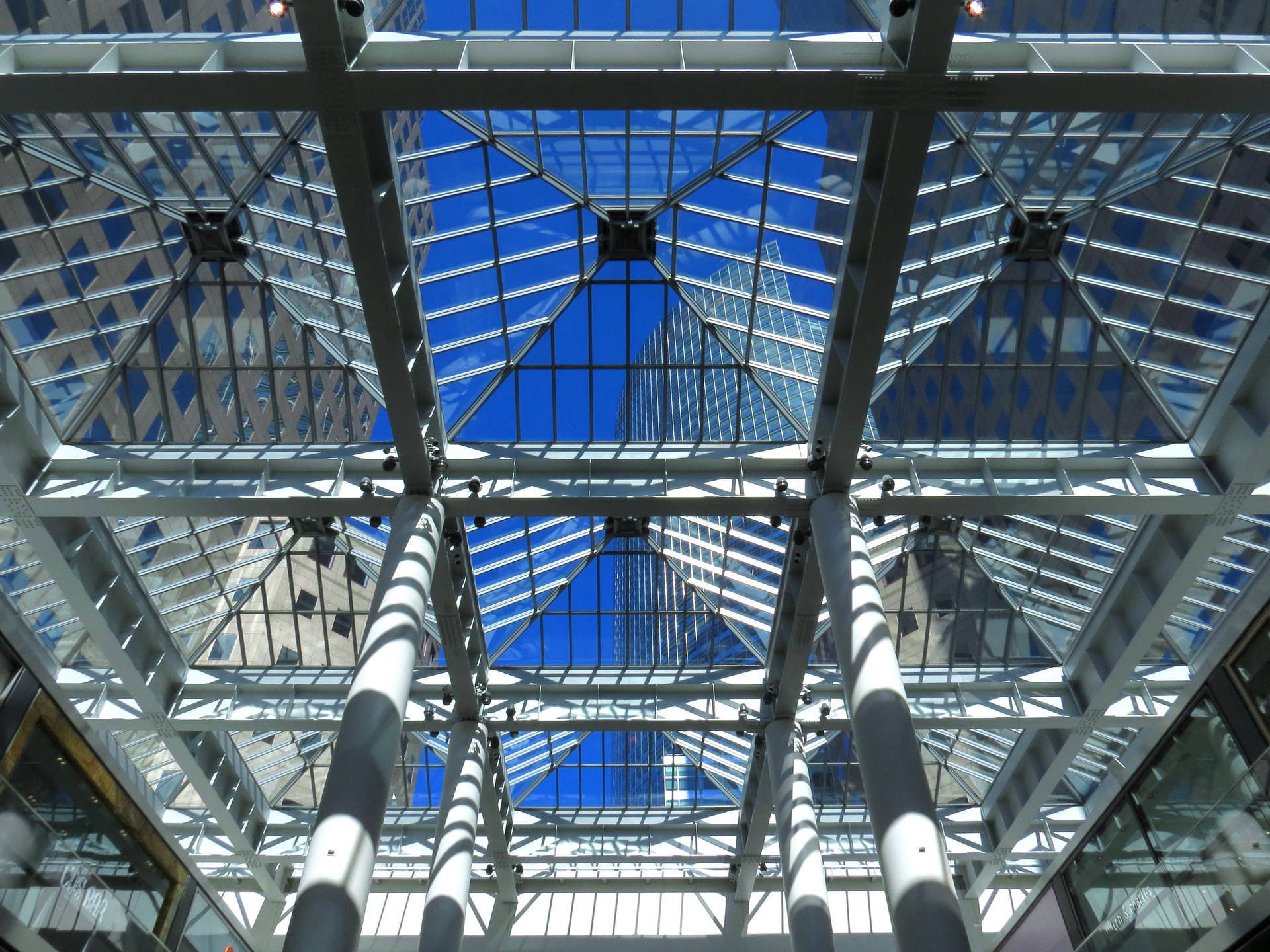 4k Architecture Glass Ceiling Background