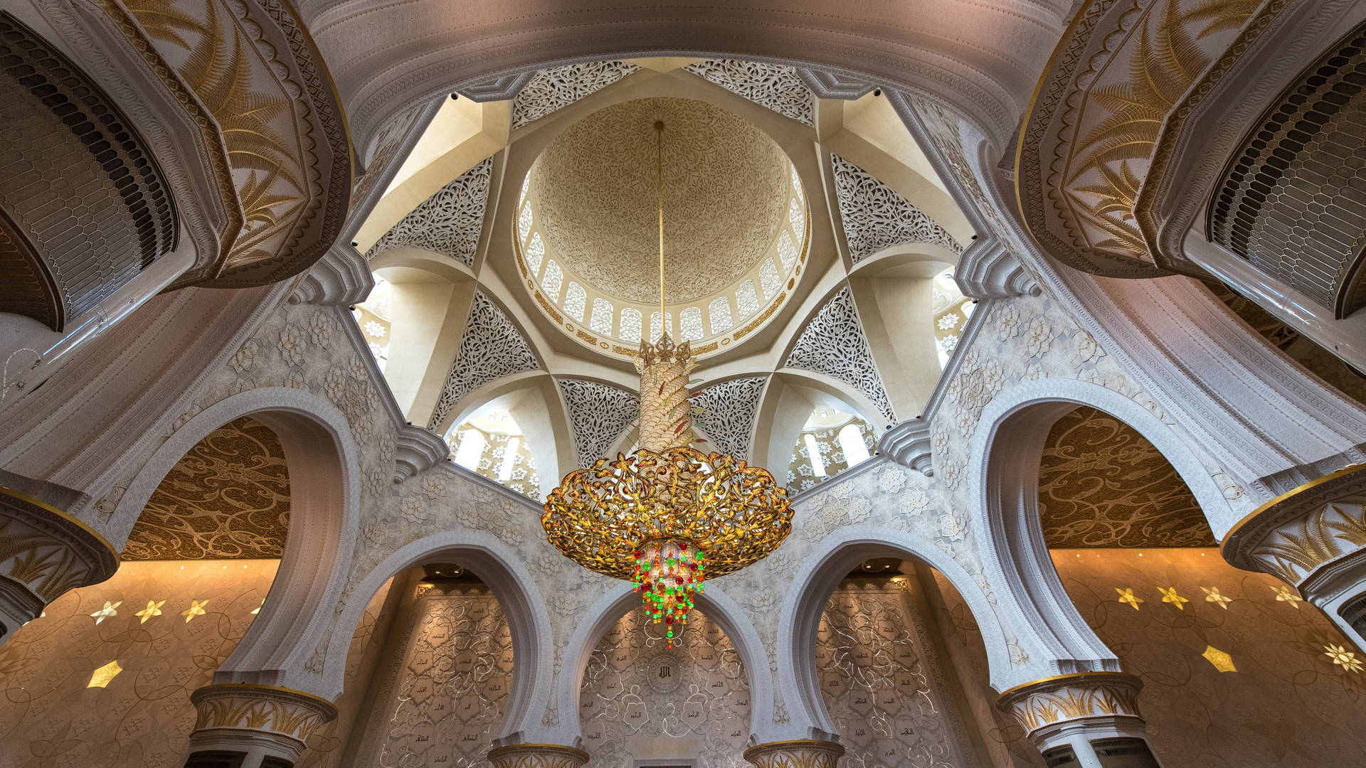 4k Architecture Mosque Ceiling Background