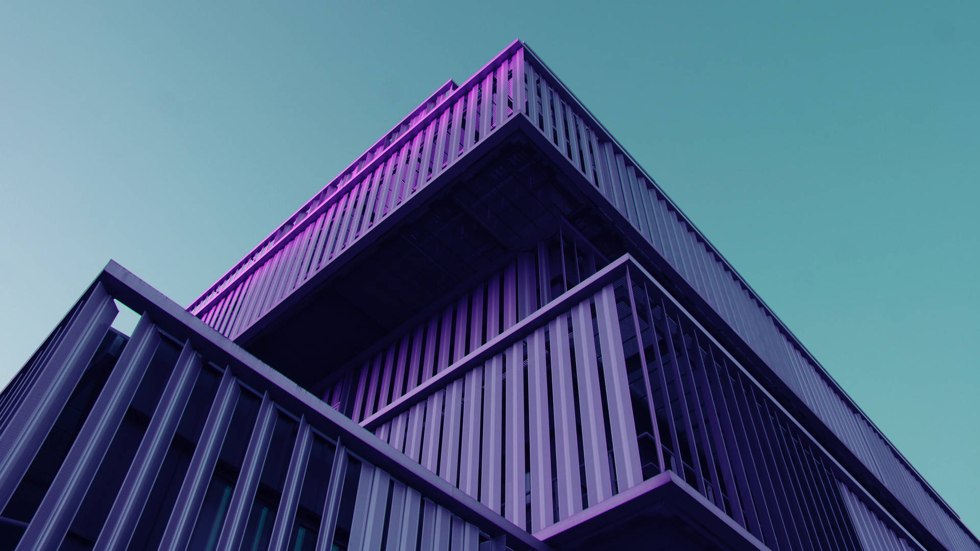 4k Architecture Purple Building Background