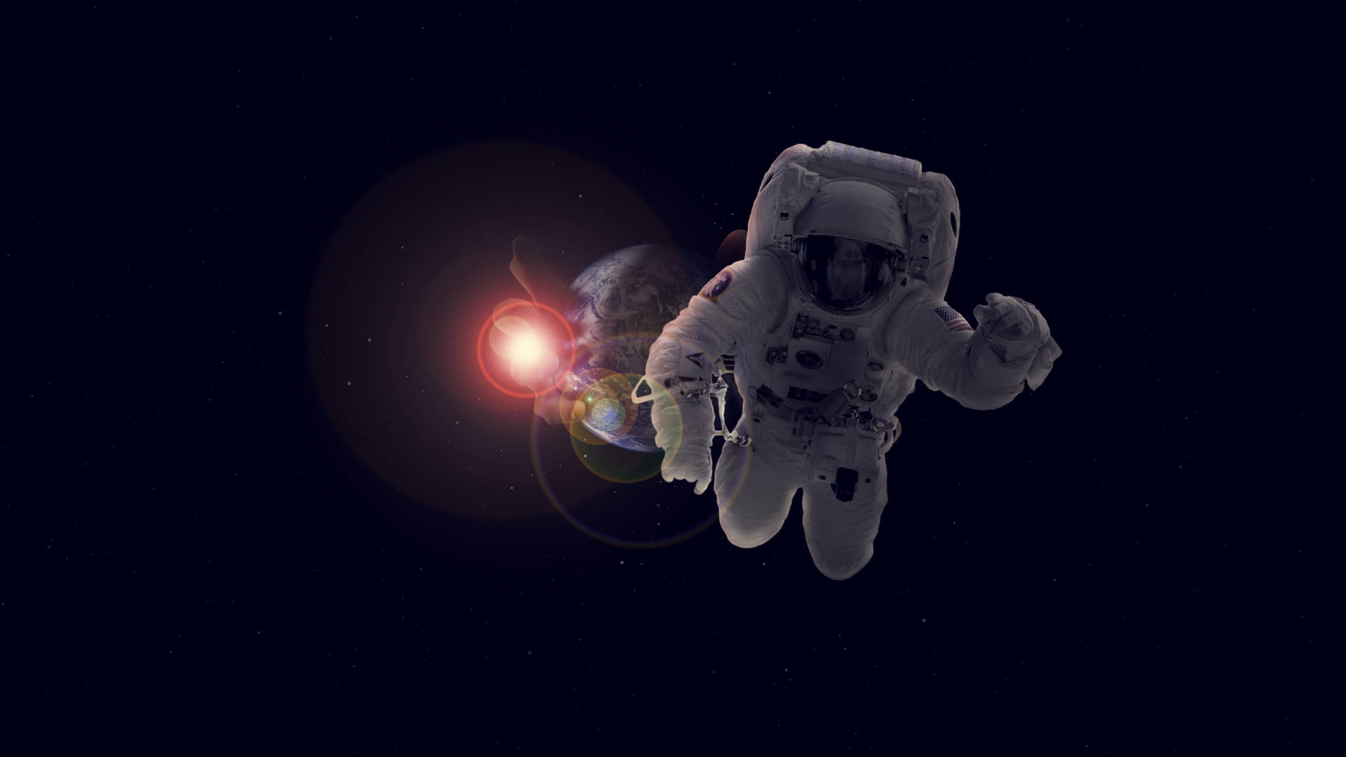 4k Astronaut In Space Background