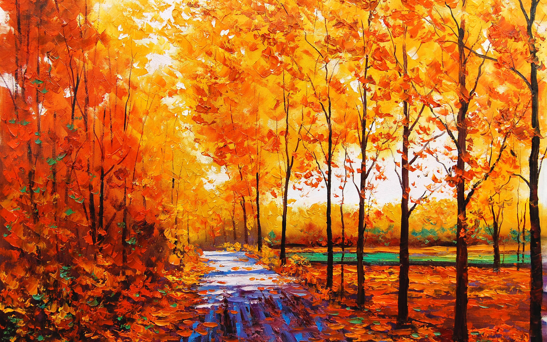 4k Autumn Orange Forest Background