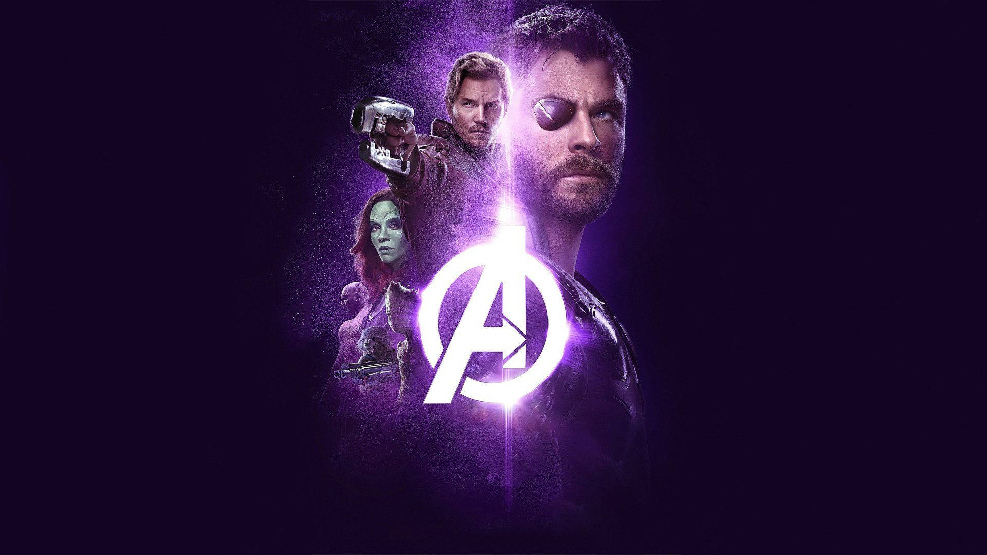4k Avengers Purple Background
