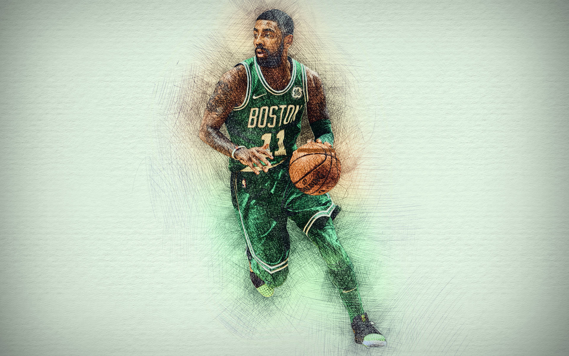 4k Basketball Irving In Celtics Uniform Background