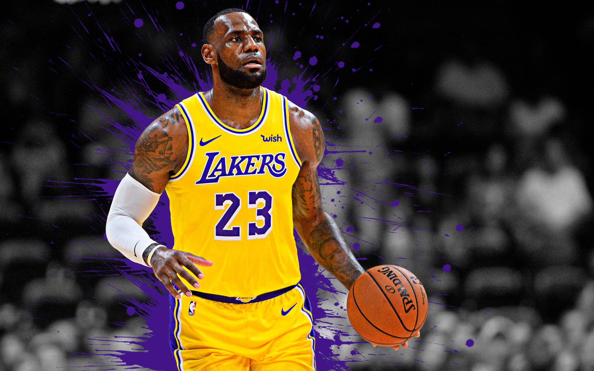 4k Basketball Lebron On Lakers Jersey Background