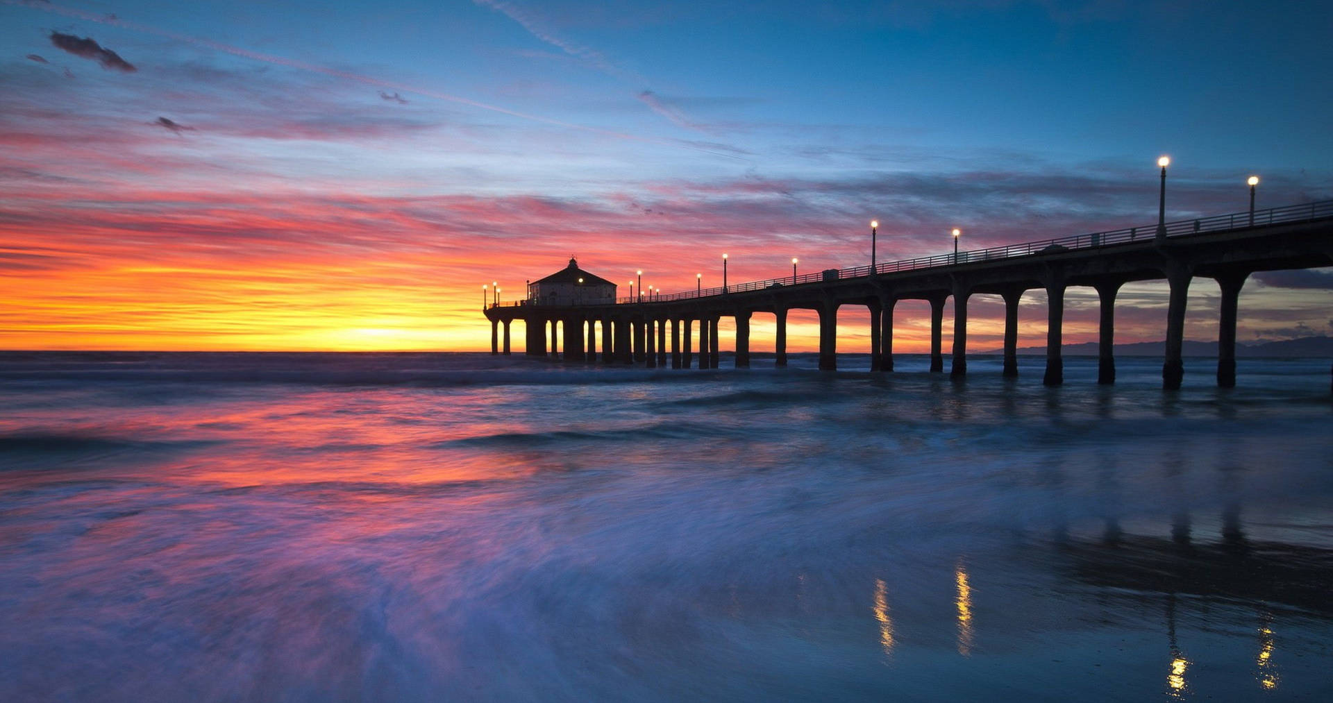 4k Beach With Wooden Bridge Background